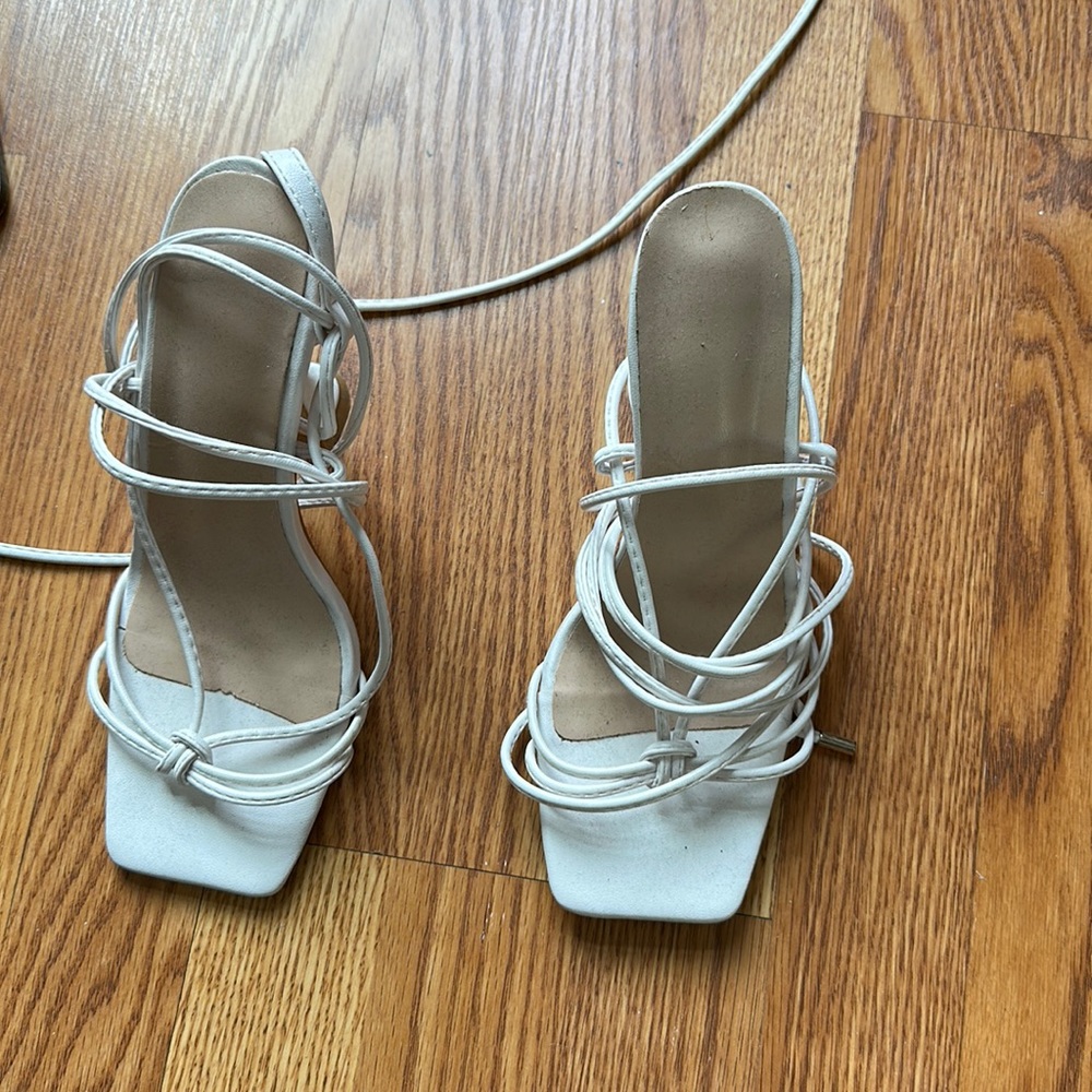 White Strappy Heels